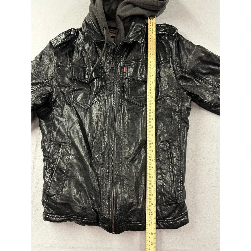 Levi's Men’s Medium Faux Leather Outer Shell Motorcycle Jackets Black